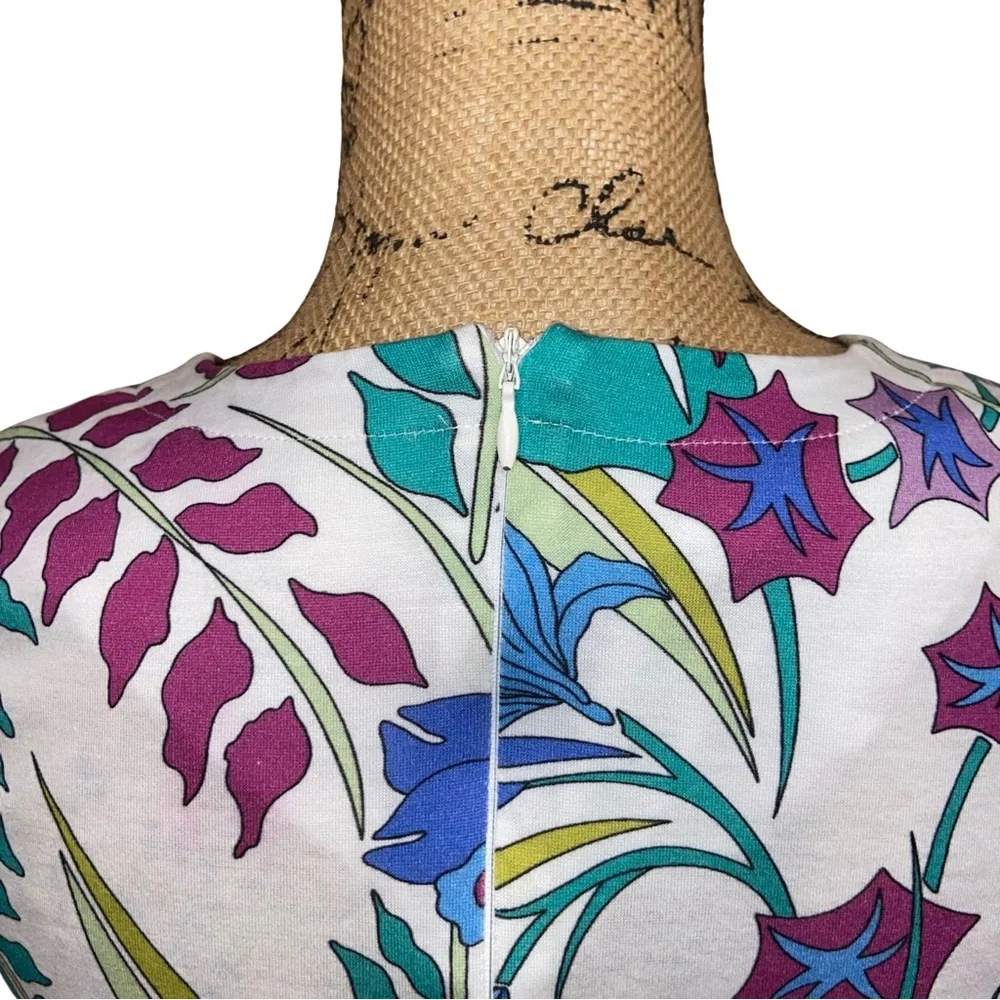 Averardo Bessi Floral Print Short Sleeve Shift Dress Size 6 - Picture 6 of 10